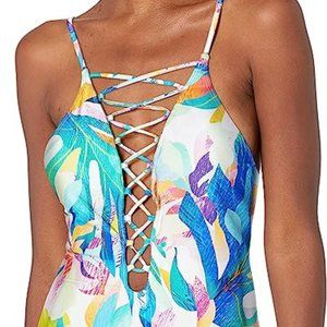 La Blanca Women's Plunge One Piece Swimsuit - Size 14